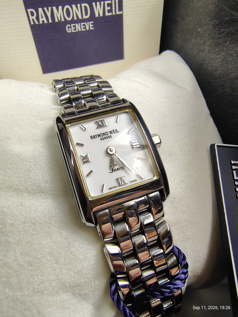 Women's RAYMOND WEIL Tosca 5874 White Dial Swiss Quartz Stainless New Battery